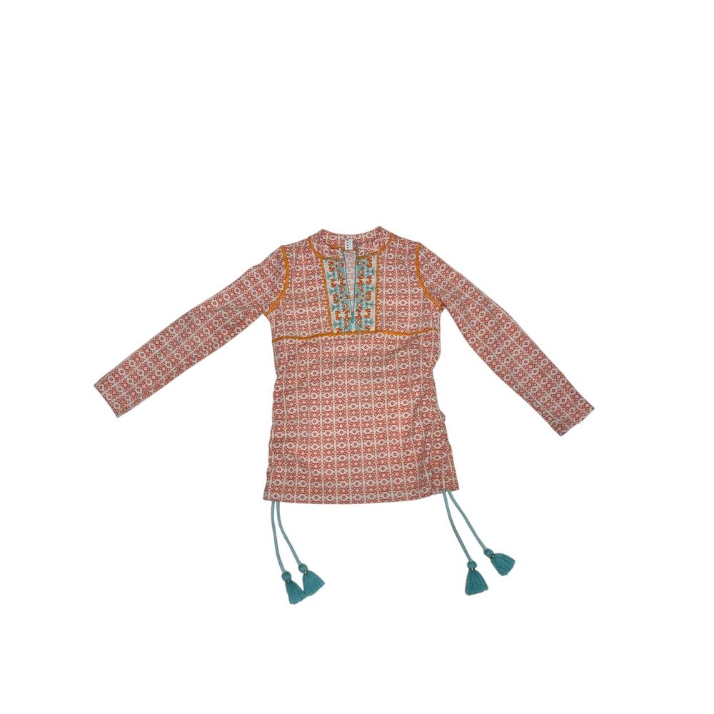 Cabana Life Toddler Girls Zippered Rashguard 3T Orange